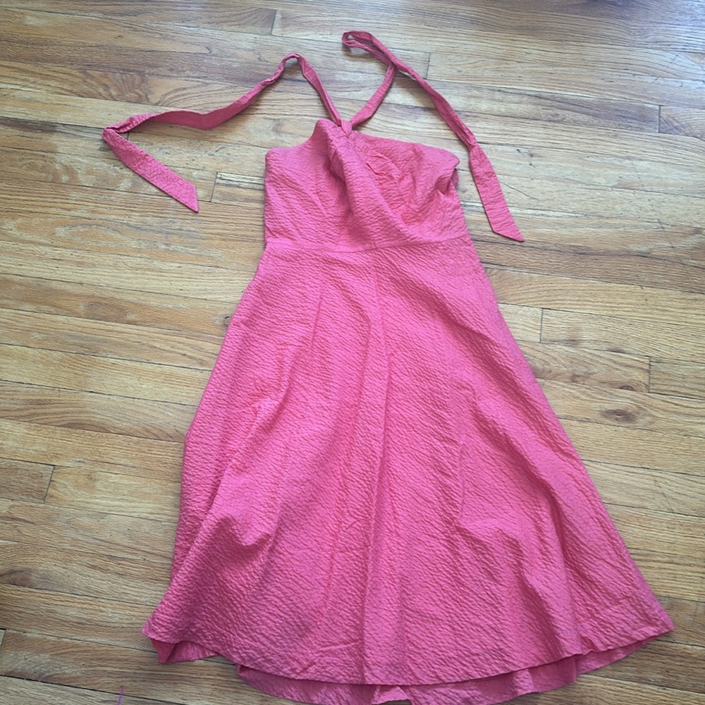 J. Crew 100% Cotton Orange Halter Dress